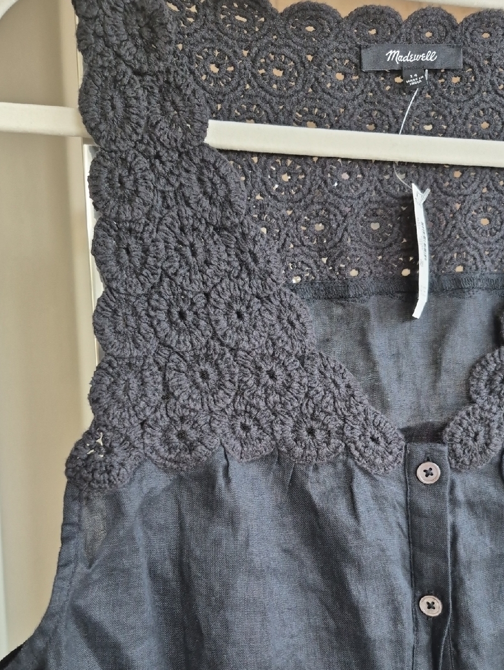 Madewell Linen Top V Neck Size 14 - Picture 4 of 13